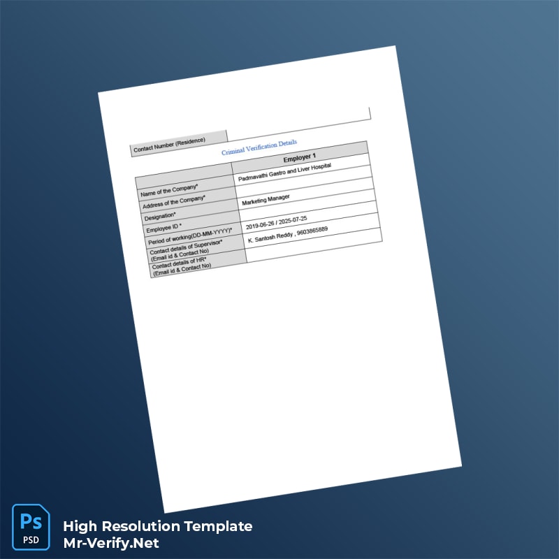 Editable India Padmavathi Gastro and Liver Hospital Employment Verification Letter Word and Pdf Template 3 page Editable India Padmavathi Gastro and Liver Hospital Employment Verification Letter Word and Pdf Template 3 page
