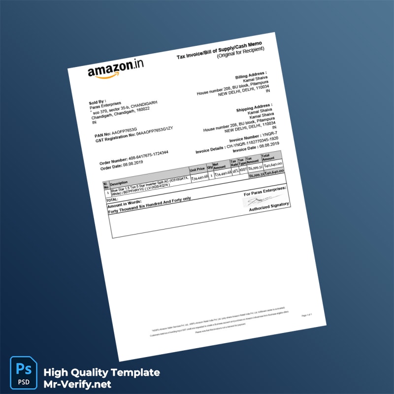 India Paras Enterprises Tax Invoice Template in Word and PDF formats India Paras Enterprises Tax Invoice Template in Word and PDF formats