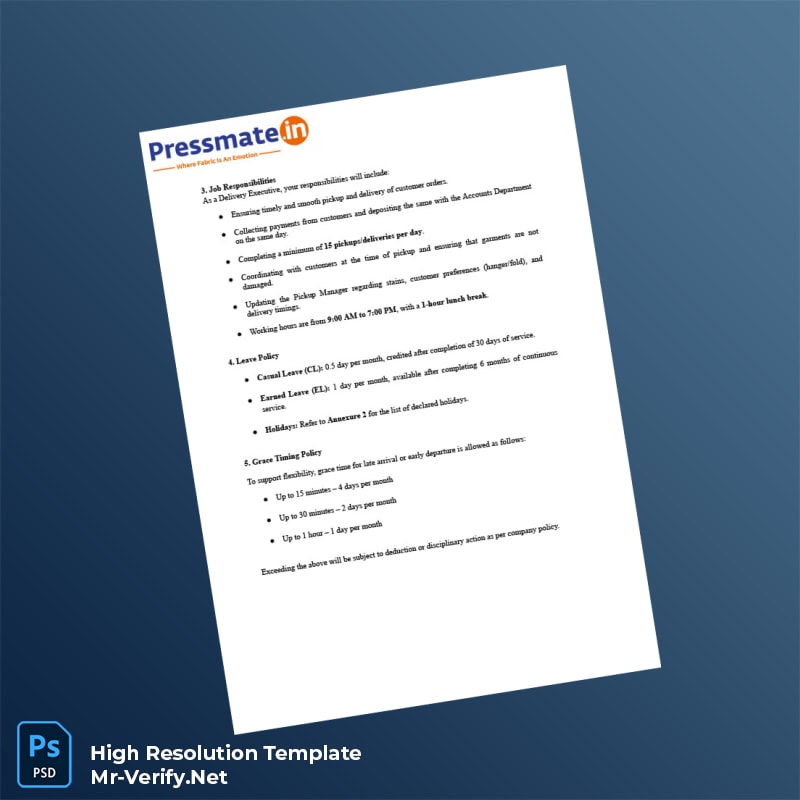 Editable India Pressmate Employment Verification Letter Word and Pdf Template 4 page Editable India Pressmate Employment Verification Letter Word and Pdf Template 4 page