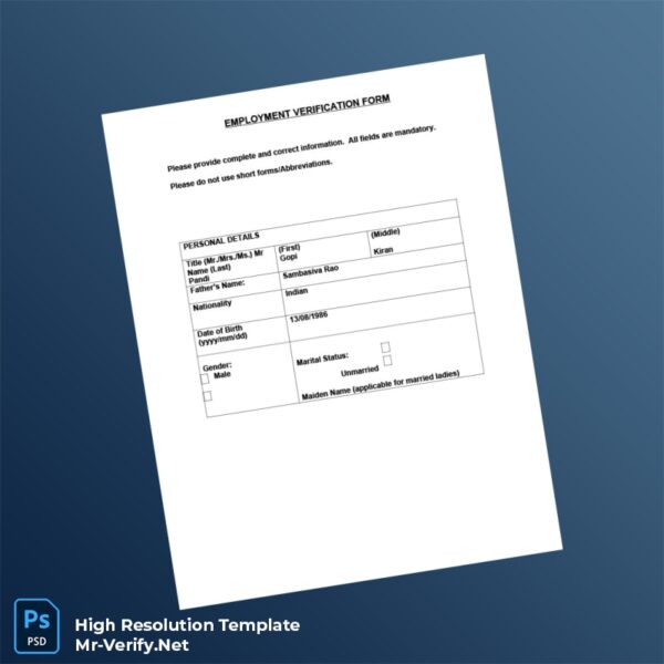 Editable India Proquest Consultancy Services Employment Verification Letter Word and Pdf Template 8 page