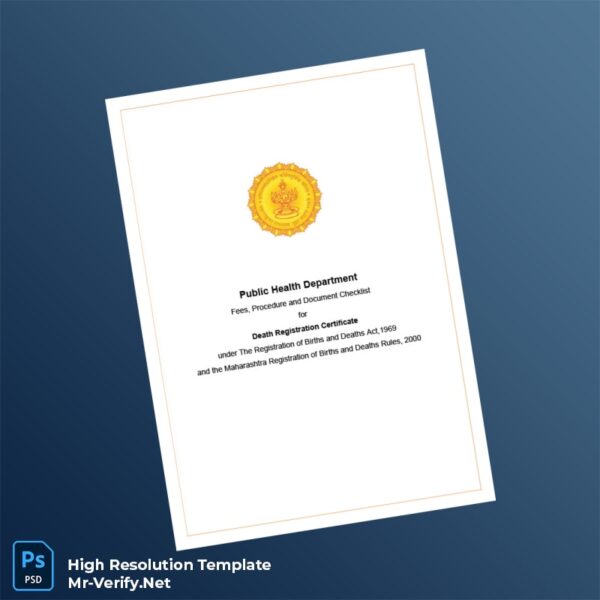 Editable India Public Health Department Death Registration Certificate Word and Pdf Template 4 page Editable India Public Health Department Death Registration Certificate Word and Pdf Template 4 page