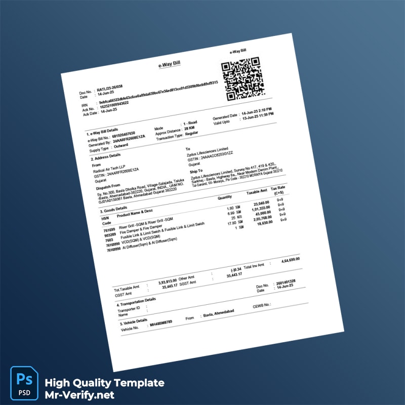 India Radical Air Tech LLP Invoice Template in Word and PDF formats 4 page India Radical Air Tech LLP Invoice Template in Word and PDF formats 4 page