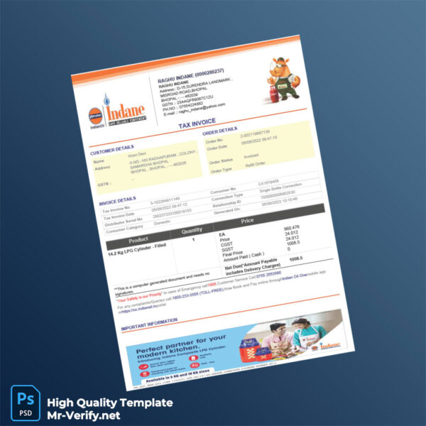 India Raghu Indane Tax Invoice Template in Word and PDF formats 2 page India Raghu Indane Tax Invoice Template in Word and PDF formats 2 page