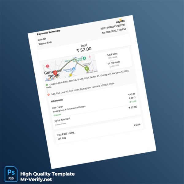 India Rappon Transportation Services Private Limited Tax Invoice Template in Word and PDF formats 3 page