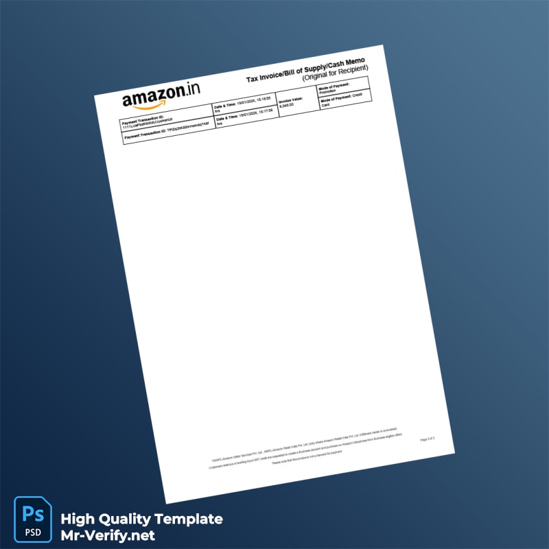 India Retaleiz Private Limited Tax Invoice Template in Word and PDF formats 2 page India Retaleiz Private Limited Tax Invoice Template in Word and PDF formats 2 page