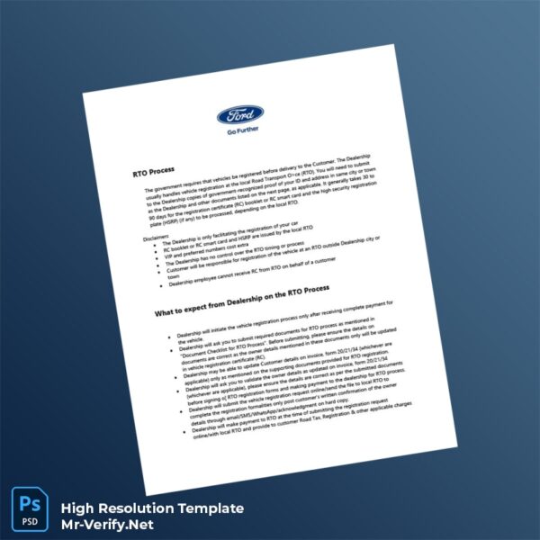 Editable India Road Transport Authority Registration Certificate Word and Pdf Template 3 page Editable India Road Transport Authority Registration Certificate Word and Pdf Template 3 page