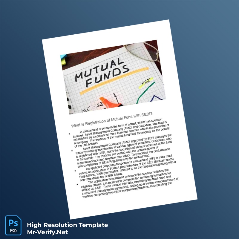 Editable India SEBI Mutual Fund Registration Certificate Word and Pdf Template 4 page Editable India SEBI Mutual Fund Registration Certificate Word and Pdf Template 4 page