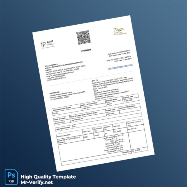 India SRI LADDUGOPAL ENGINEERING PRIVATE LIMITED Invoice Template in Word and PDF formats 2 page