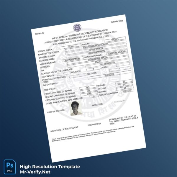 Editable India School Registration Certificate Word and Pdf Template