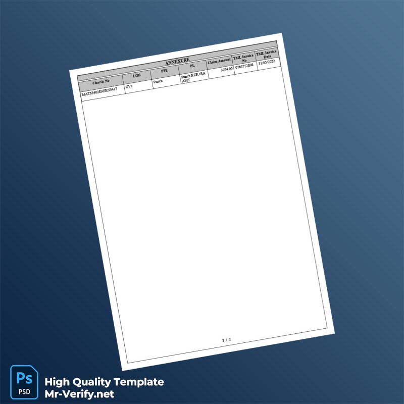 India Seven Autocorp Pvt Ltd Invoice Template in Word and PDF formats 2 page India Seven Autocorp Pvt Ltd Invoice Template in Word and PDF formats 2 page