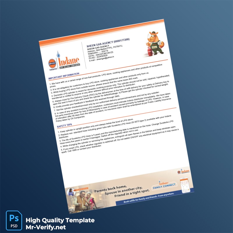 India Sheen Gas Agency Tax Invoice Template in Word and PDF formats 2 page India Sheen Gas Agency Tax Invoice Template in Word and PDF formats 2 page