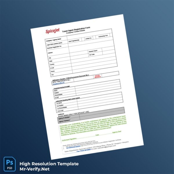 Editable India SpiceJet Business Registration Certificate Word and Pdf Template Editable India SpiceJet Business Registration Certificate Word and Pdf Template