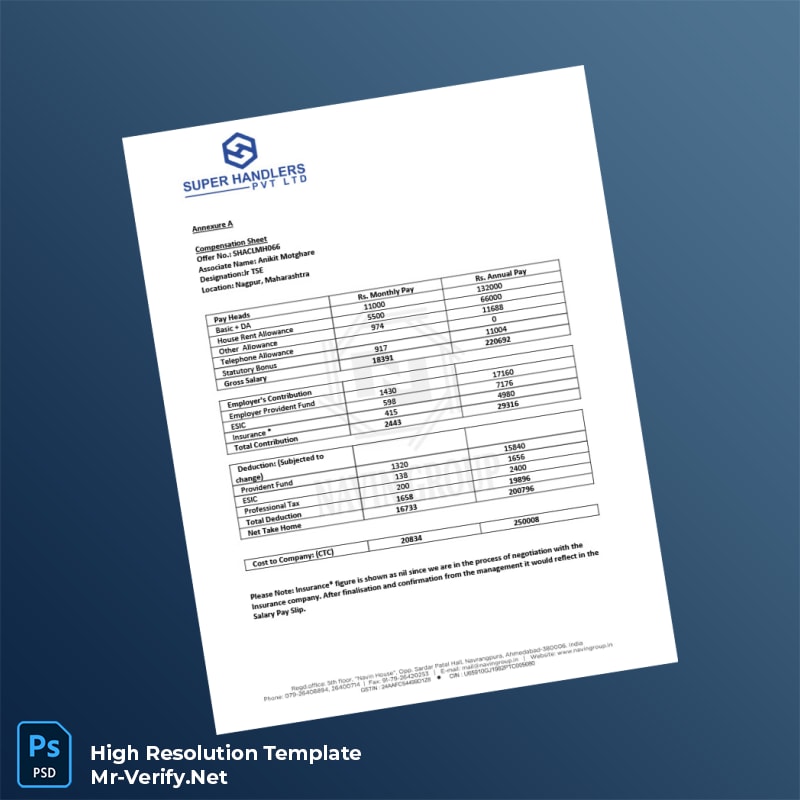 Editable India Super Handlers Private Limited Employment Verification Letter Word and Pdf Template 5 page Editable India Super Handlers Private Limited Employment Verification Letter Word and Pdf Template 5 page