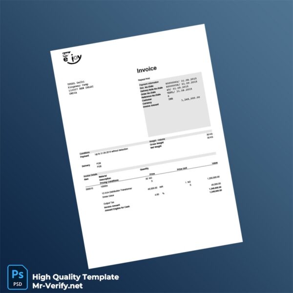 India TPDDL Delhi Invoice Template in Word and PDF formats 2 page India TPDDL Delhi Invoice Template in Word and PDF formats 2 page