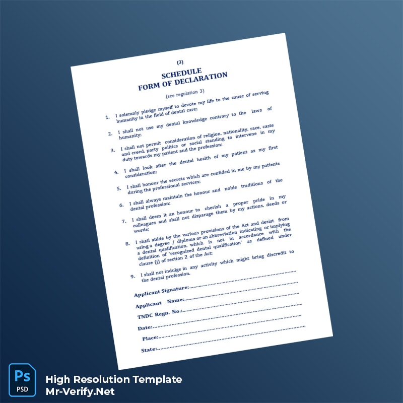 Editable India Tamil Nadu Dental Council BDS Registration Form Word and Pdf Template 5 page Editable India Tamil Nadu Dental Council BDS Registration Form Word and Pdf Template 5 page