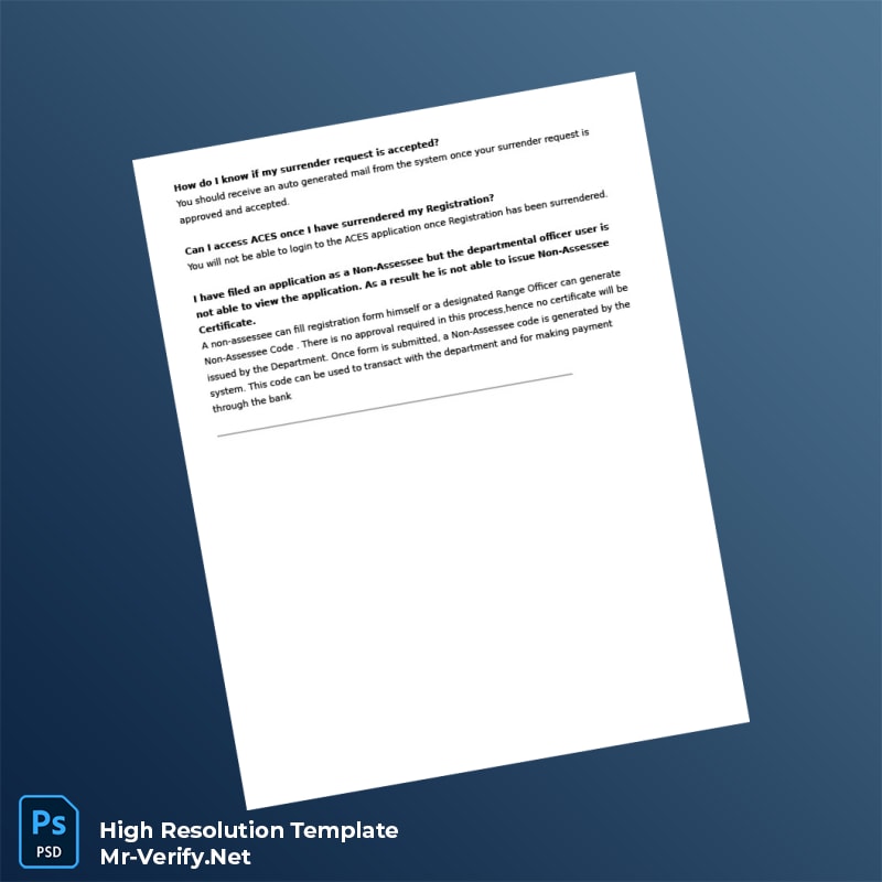 India Tax Authority Editable ACES Registration Certificate Word and Pdf Template 8 page India Tax Authority Editable ACES Registration Certificate Word and Pdf Template 8 page