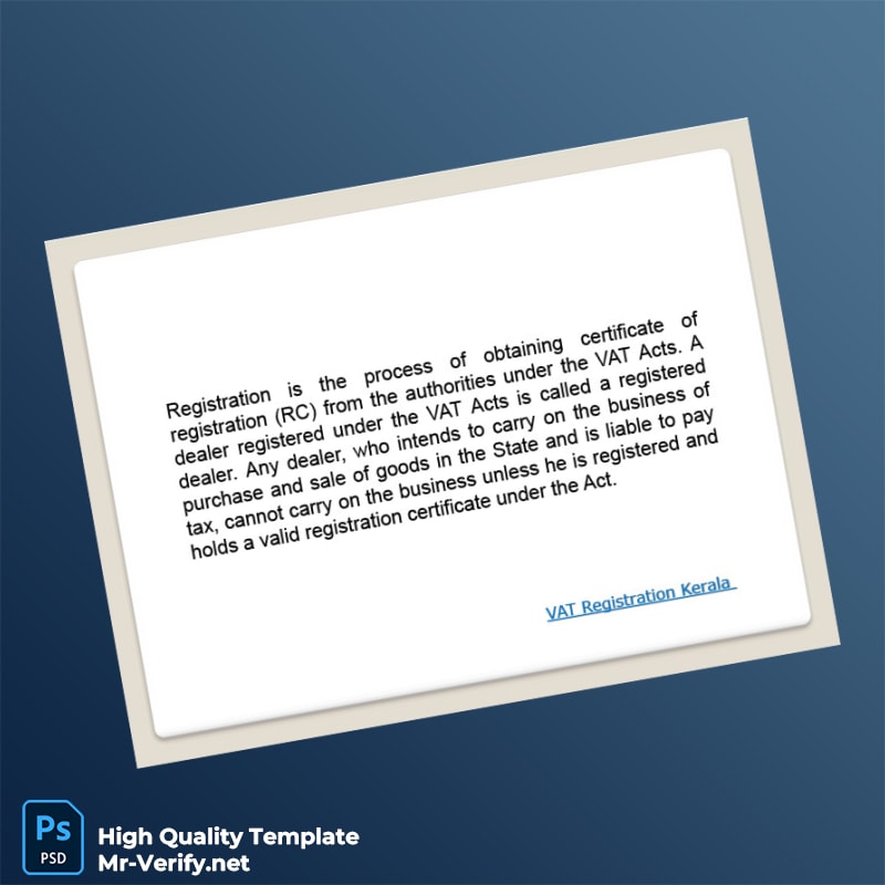 India Tax Authority Editable VAT Registration Certificate Template in Word and PDF formats 7 page India Tax Authority Editable VAT Registration Certificate Template in Word and PDF formats 7 page