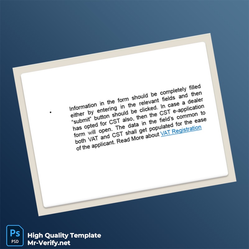 India Tax Authority Editable VAT Registration Certificate Template in Word and PDF formats 7 page India Tax Authority Editable VAT Registration Certificate Template in Word and PDF formats 7 page