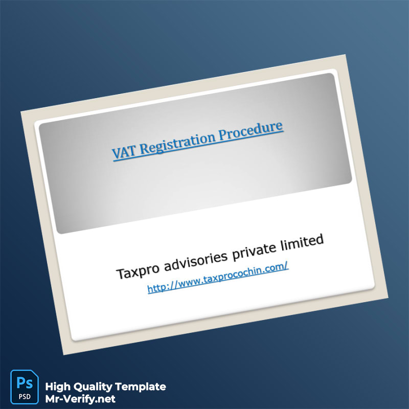 India Tax Authority Editable VAT Registration Certificate Template in Word and PDF formats 7 page India Tax Authority Editable VAT Registration Certificate Template in Word and PDF formats 7 page