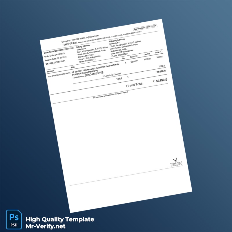 India Tekify Global Tax Invoice Template in Word and PDF formats India Tekify Global Tax Invoice Template in Word and PDF formats