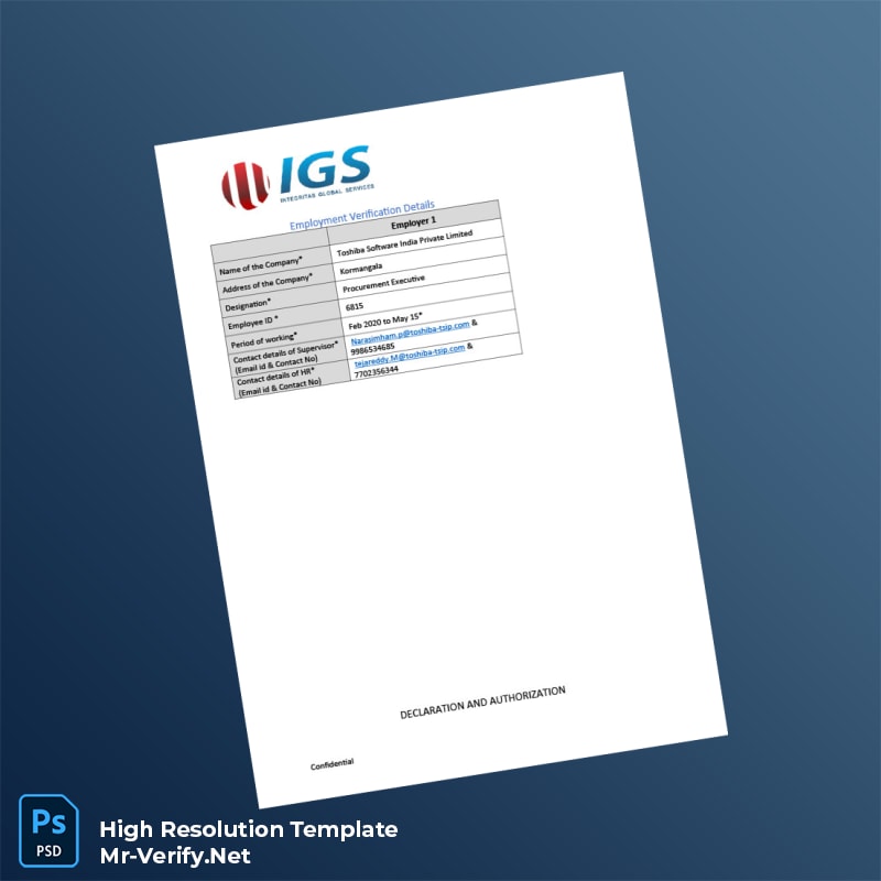 Editable India Toshiba Software India Employment Verification Letter Word and Pdf Template 4 page Editable India Toshiba Software India Employment Verification Letter Word and Pdf Template 4 page
