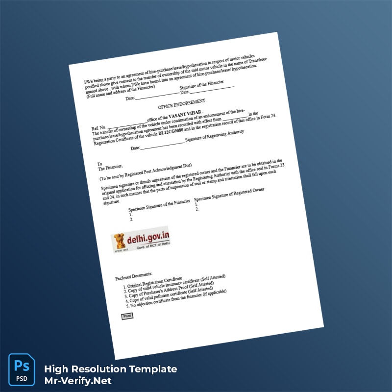 Editable India Transfer of Ownership Application Form Word and Pdf Template 2 page Editable India Transfer of Ownership Application Form Word and Pdf Template 2 page