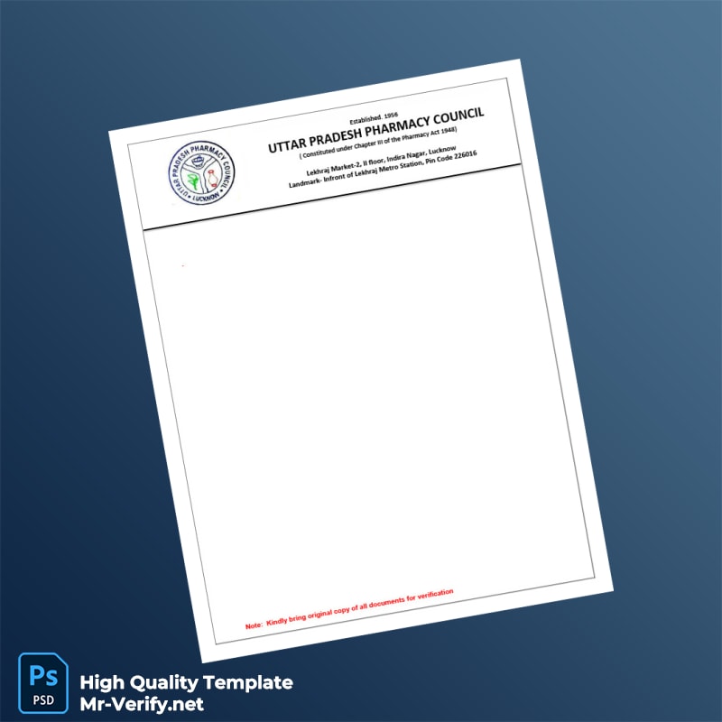 India Uttar Pradesh Pharmacy Council Document Required New Registration Template in Word and PDF formats 3 page India Uttar Pradesh Pharmacy Council Document Required New Registration Template in Word and PDF formats 3 page