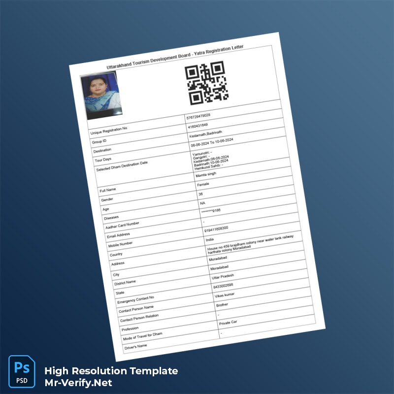 Editable India Uttarakhand Tourism Development Board Yatra Registration Letter Word and Pdf Template 2 page Editable India Uttarakhand Tourism Development Board Yatra Registration Letter Word and Pdf Template 2 page