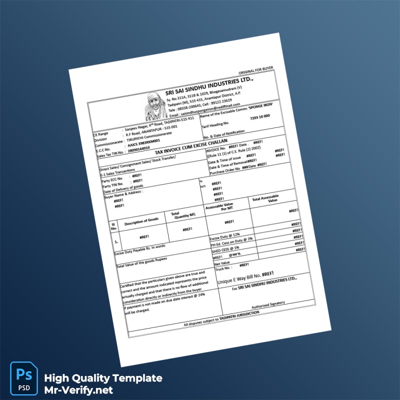 India V R Minerals Tax Invoice Template in Word and PDF formats 8 page India V R Minerals Tax Invoice Template in Word and PDF formats 8 page