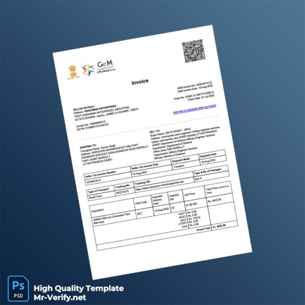 India Vardhman Enterprises Invoice Template in Word and PDF formats