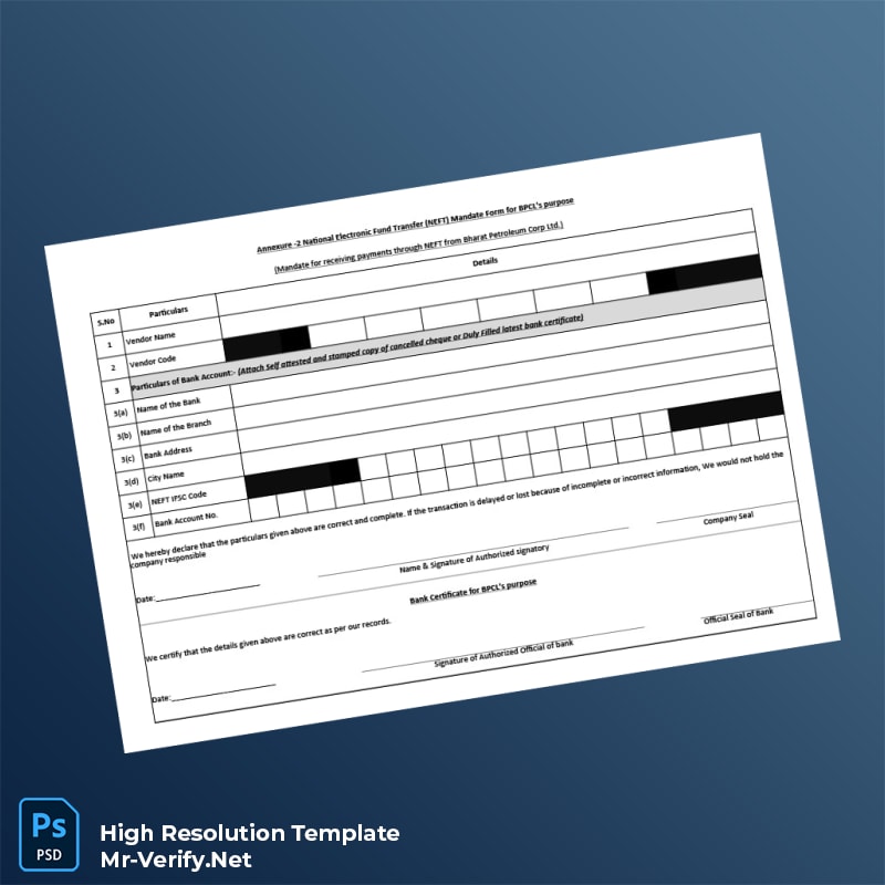 Editable India Vendor Organisation and Tax Registration Details Word and Pdf Template 3 page Editable India Vendor Organisation and Tax Registration Details Word and Pdf Template 3 page