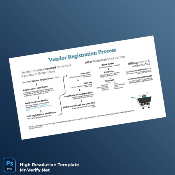 Editable India Vendor Registration Certificate Word and Pdf Template