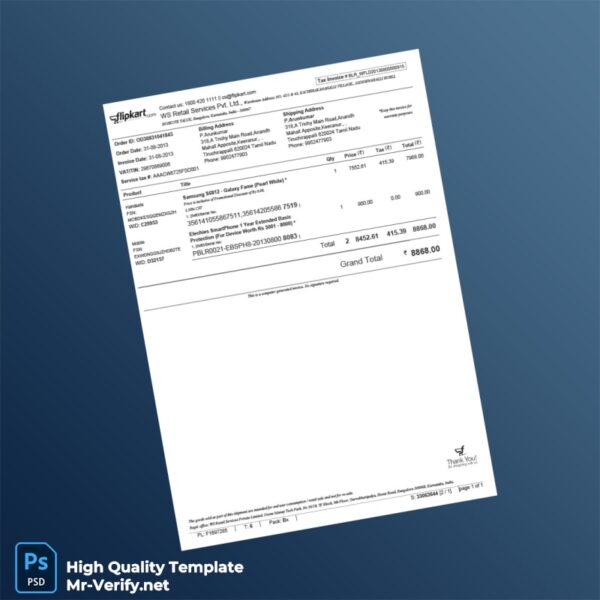 India WS Retail Services Invoice Template in Word and PDF formats 3 page India WS Retail Services Invoice Template in Word and PDF formats 3 page