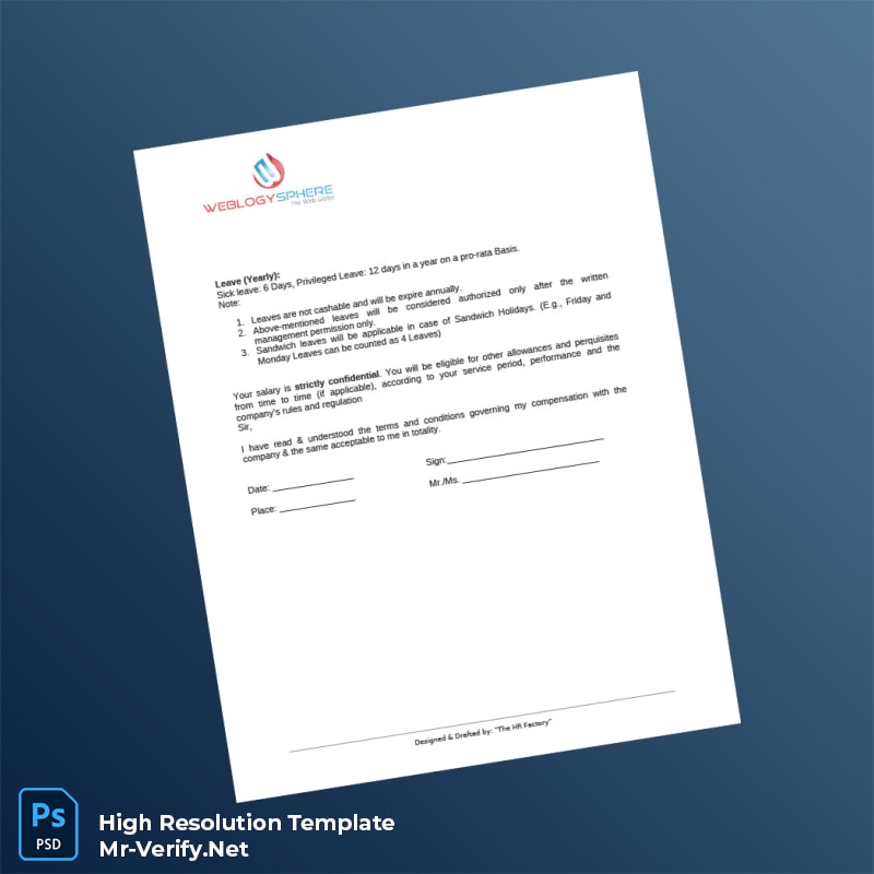 Editable India WeblogySphere Employment Verification Letter Word and Pdf Template 5 page Editable India WeblogySphere Employment Verification Letter Word and Pdf Template 5 page
