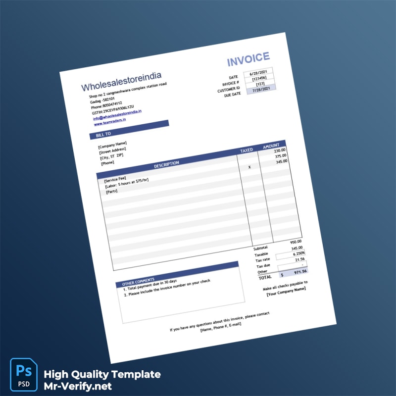 India Wholesalestoreindia Invoice Template in Word and PDF formats 7 page India Wholesalestoreindia Invoice Template in Word and PDF formats 7 page