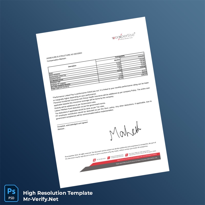 Editable India Worxpertise Employment Verification Letter Word and Pdf Template 6 page Editable India Worxpertise Employment Verification Letter Word and Pdf Template 6 page