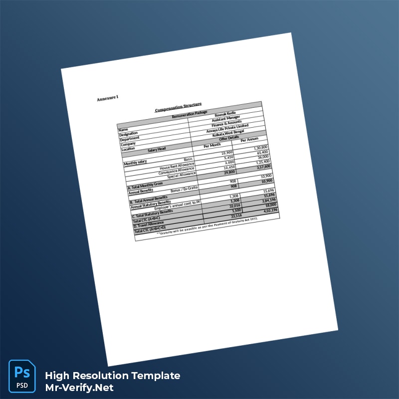 Editable India XYZ Corporation Employment Verification Letter Word and Pdf Template 5 page Editable India XYZ Corporation Employment Verification Letter Word and Pdf Template 5 page