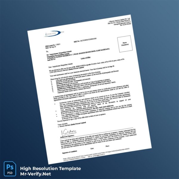 Editable File Template India20i Process20Services20India20Private20Limited20Employment20Verification20Letter20Template20in20Word20and20PDF20formats 600x600 - Editable File Template