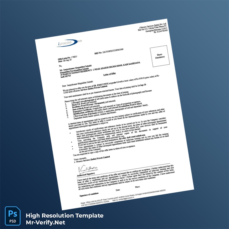 Editable India i-Process Services India Private Limited Employment Verification Letter Word and Pdf Template 3 page Editable India i-Process Services India Private Limited Employment Verification Letter Word and Pdf Template 3 page