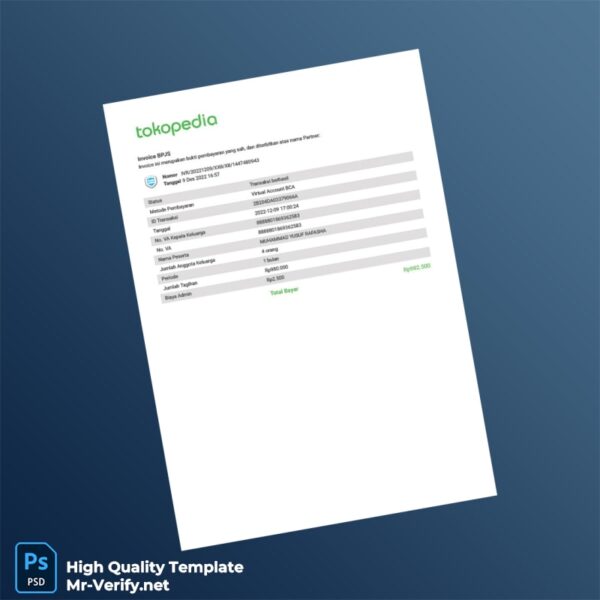 Indonesia BPJS Invoice Template in Word and PDF formats