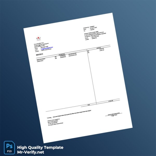 Indonesia BUKAKA TEKNIK UTAMA Invoice Template in Word and PDF formats