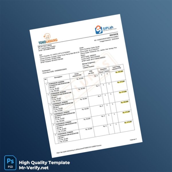 Indonesia CV Karya Cipta Istiqomah Invoice Template in Word and PDF formats 4 page