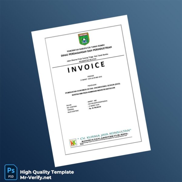 Indonesia CV Kurnia Jaya Konsultan Invoice Template in Word and PDF formats 7 page