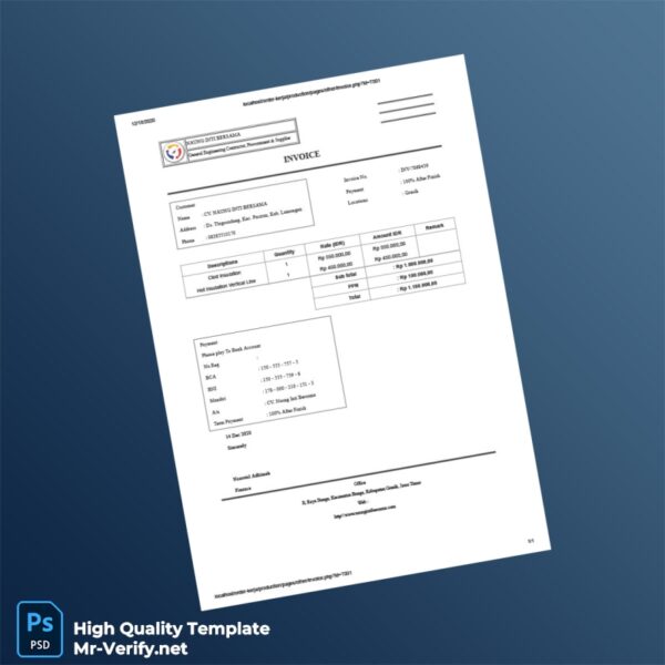 Indonesia CV Naung Inti Bersama Invoice Template in Word and PDF formats Indonesia CV Naung Inti Bersama Invoice Template in Word and PDF formats