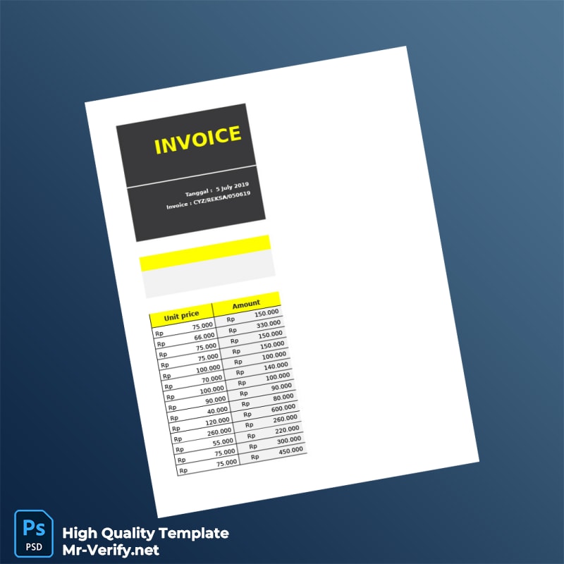 Indonesia CYCLOZ LIQUID DISTRIBUTION Invoice Template in Word and PDF formats 4 page Indonesia CYCLOZ LIQUID DISTRIBUTION Invoice Template in Word and PDF formats 4 page