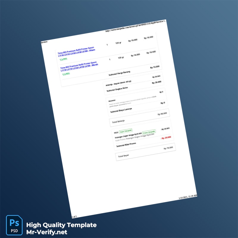 Indonesia FixPrint Invoice Template in Word and PDF formats 2 page Indonesia FixPrint Invoice Template in Word and PDF formats 2 page