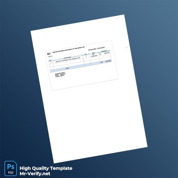 Indonesia Invoice Stue Template in Word and PDF formats 7 page