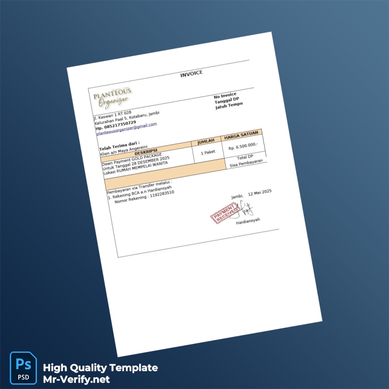 Indonesia Invoice Wo Template in Word and PDF formats 7 page Indonesia Invoice Wo Template in Word and PDF formats 7 page