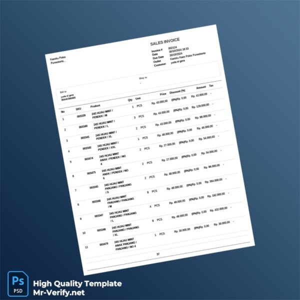 Indonesia Kaosku Polos Invoice Template in Word and PDF formats 2 page Indonesia Kaosku Polos Invoice Template in Word and PDF formats 2 page