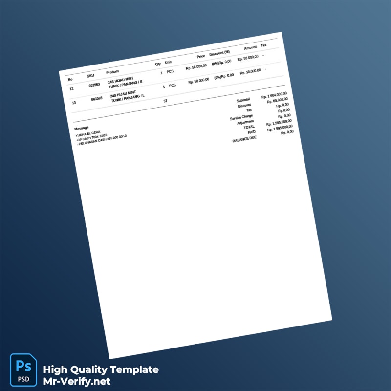 Indonesia Kaosku Polos Invoice Template in Word and PDF formats 2 page Indonesia Kaosku Polos Invoice Template in Word and PDF formats 2 page